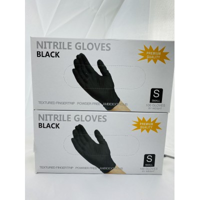 Перчатки черный нитрил 